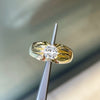 1.07ct round brilliant cut diamond gents ring in 18ct yellow gold with 10 claw open back setting, classic design