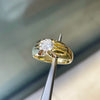 1.07ct round brilliant cut diamond gents ring in 18ct yellow gold with 10 claw open back setting, classic design