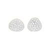 18 Carat White and Yellow Gold Diamond Bombé Cluster Asymmetric Stud Earrings