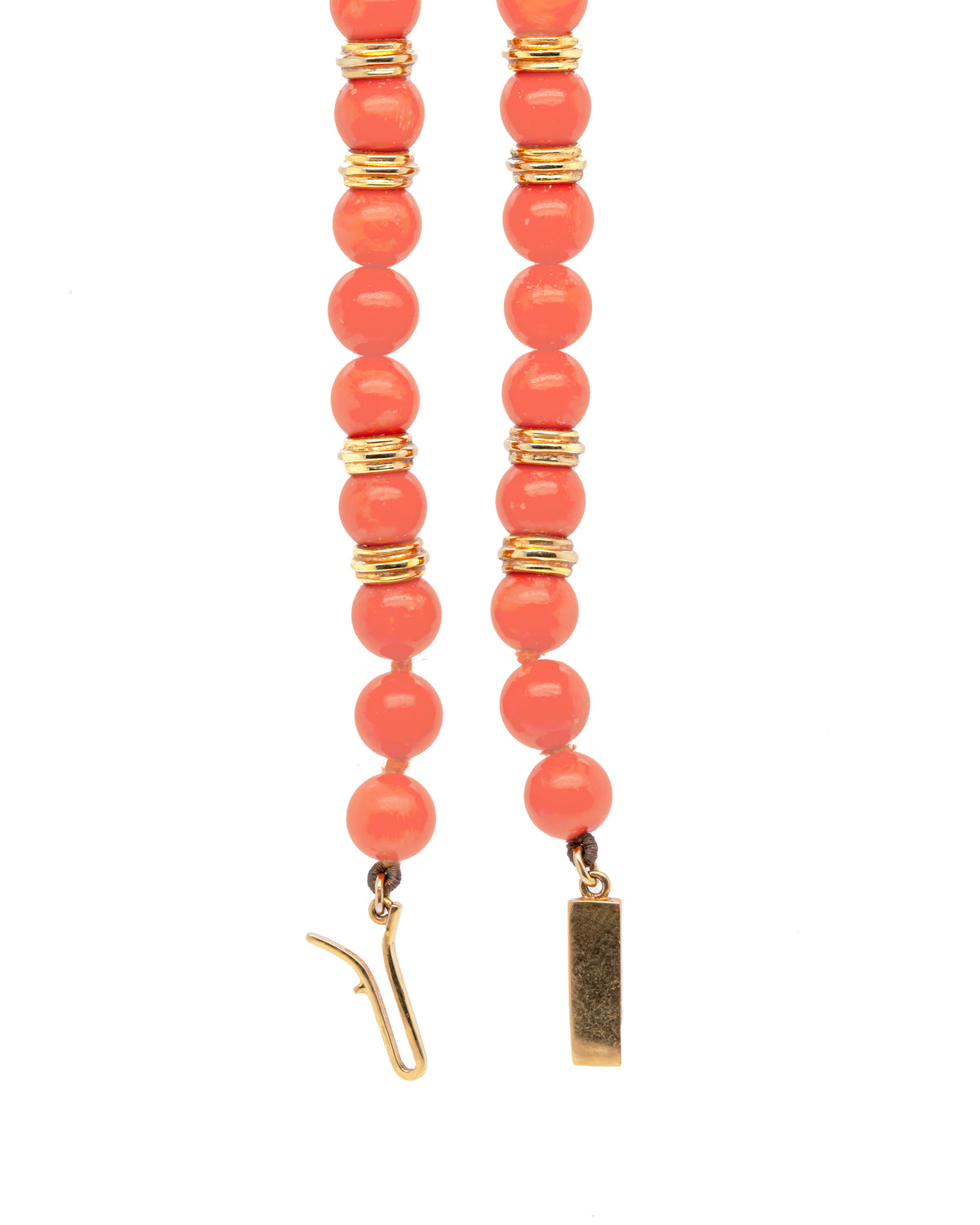 Coral and 18 Carat Yellow Gold Bead Necklace