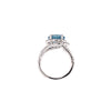 2.70ct Aquamarine and Diamond Cluster 18 Carat White Gold Swirl Dress Ring