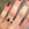 2.15 Carat Ruby and Diamond 18 Carat Yellow Gold Engagement Ring