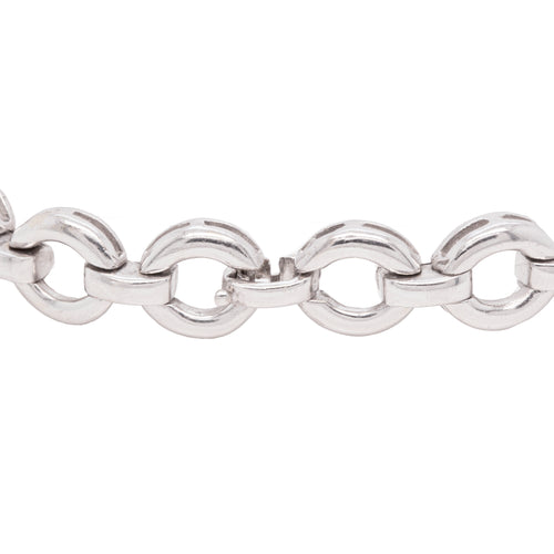 Diamond 18 Carat White Gold Circular Link Bracelet
