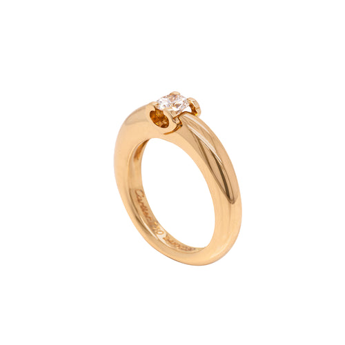 Cartier 'C de Cartier' 18 Carat Yellow Gold Diamond Solitaire Engagement Ring - side view
