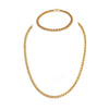 Tiffany & Co. 18 Carat Yellow Gold Braided Wheat Chain Necklace and Bracelet Set