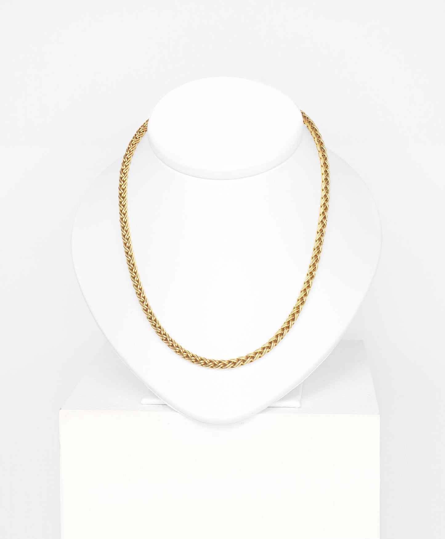 Tiffany & Co. 18 Carat Yellow Gold Braided Wheat Chain Necklace and Bracelet Set