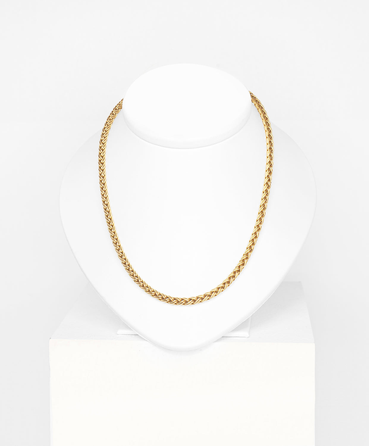 Tiffany & Co. 18 Carat Yellow Gold Braided Wheat Chain Necklace and Bracelet Set