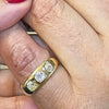 Antique 1.04 Carat Diamond 18 Carat Yellow Gold Gents Three-Stone Ring, 1919
