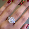 18 Carat Gold Diamond Art Deco Style Cluster Cocktail Ring