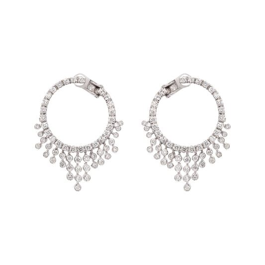 Valente Milano 18ct White Gold and Diamond Chandelier Hoop Earrings