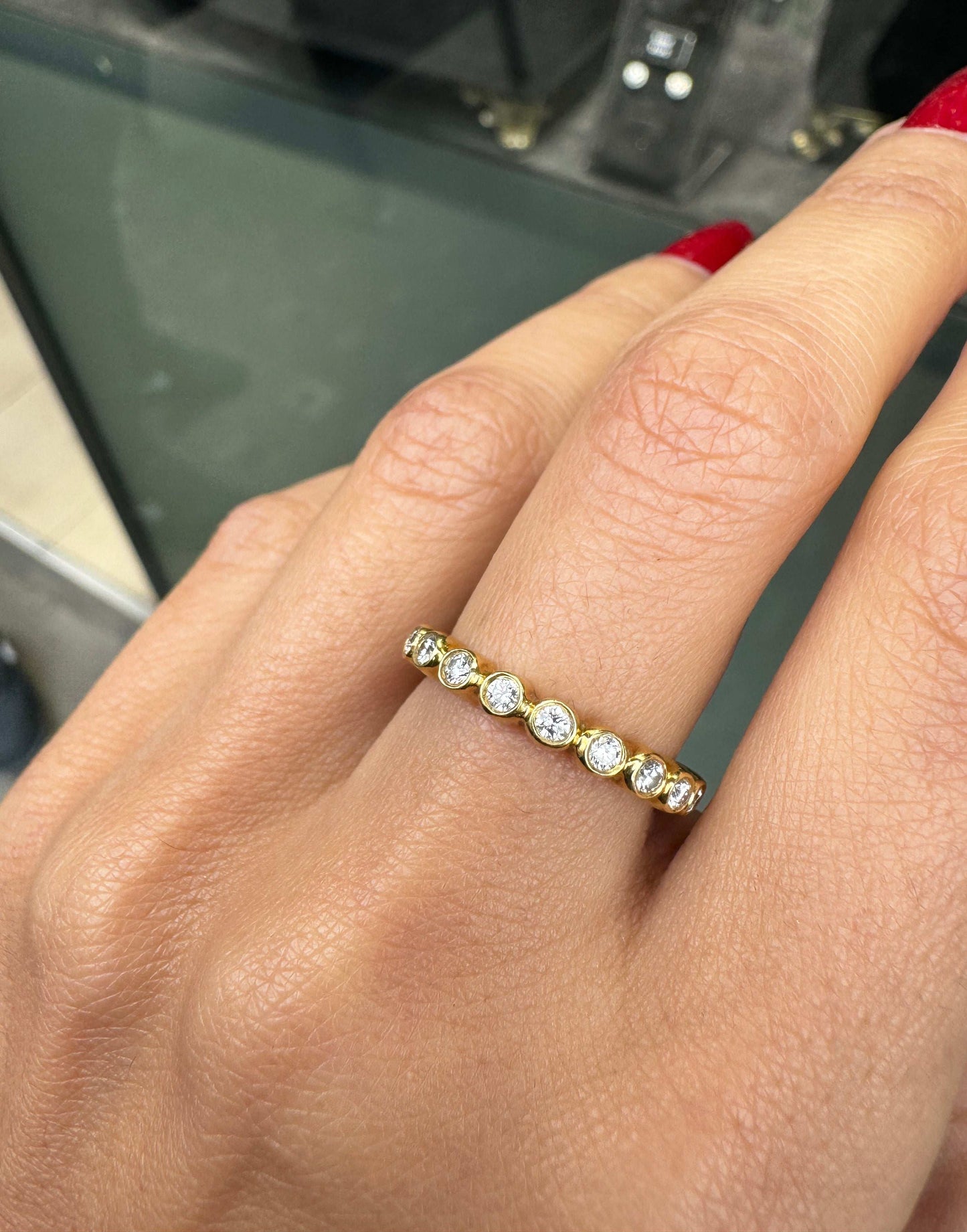 0.57ct Diamond and 18 Carat Yellow Gold Full Eternity Stacking Ring