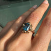 14 Carat Rose Gold and Blue Topaz Dress Ring, Circa 1930s-1940s