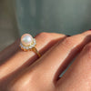 South Sea Pearl and Diamond 18 Carat White Gold Ballerina Cluster Ring