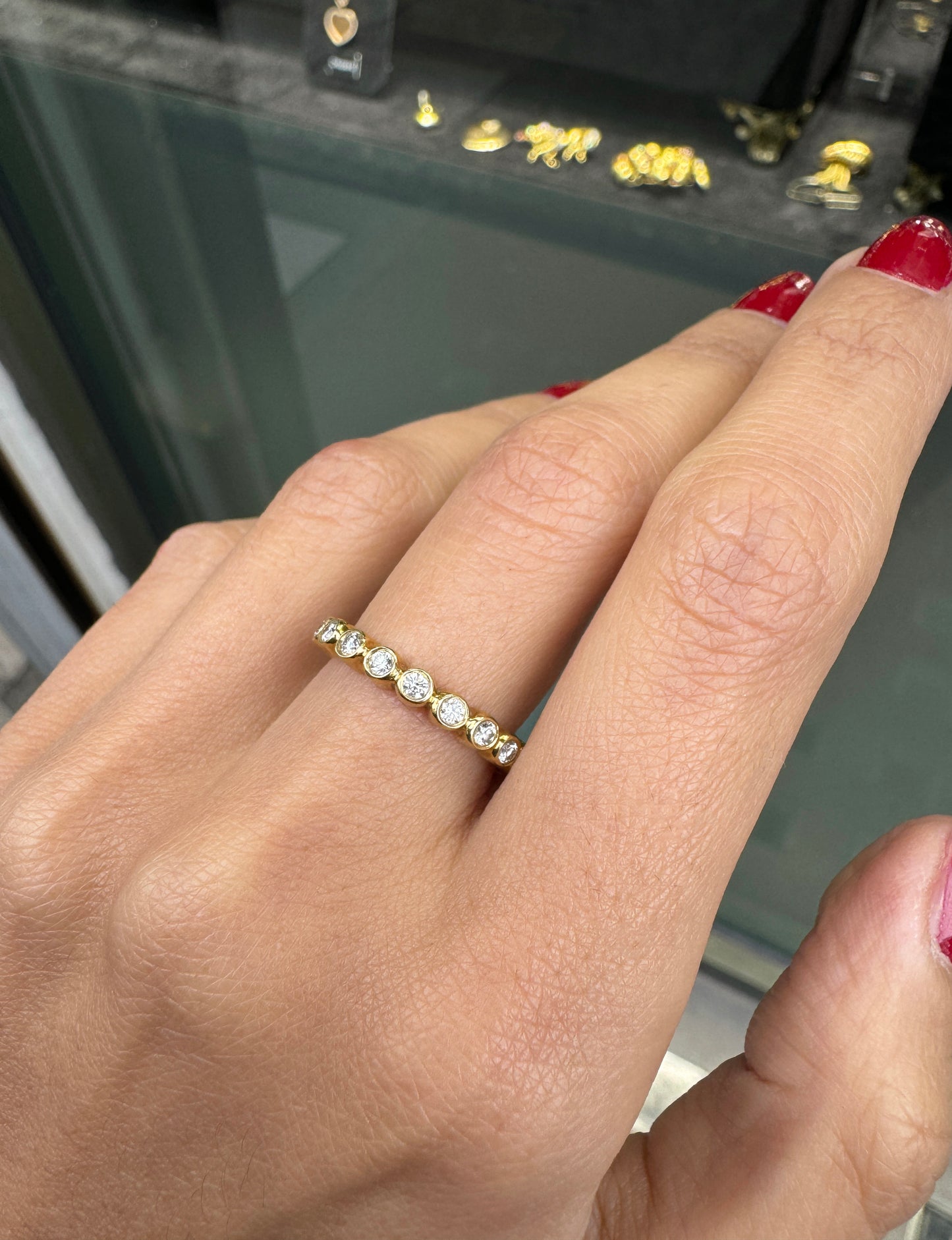 0.57ct Diamond and 18 Carat Yellow Gold Full Eternity Stacking Ring