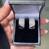 Diamond 18 Carat White Gold Wide Huggie Hoop Earrings