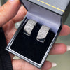 Diamond 18 Carat White Gold Wide Huggie Hoop Earrings