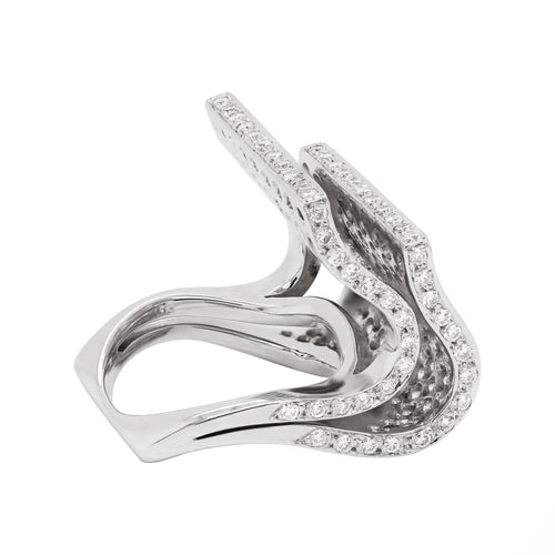 Pavé Diamond 18 Carat White Gold Piano Cocktail Ring