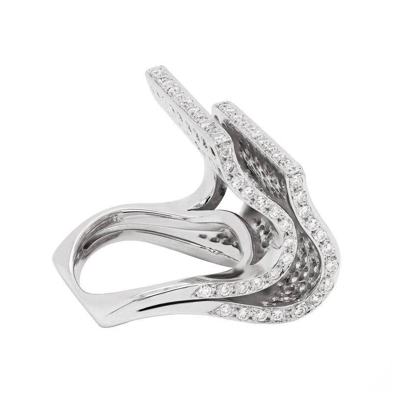 Pavé Diamond 18 Carat White Gold Piano Cocktail Ring