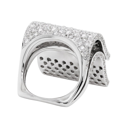 Pavé Diamond 18 Carat White Gold Piano Cocktail Ring