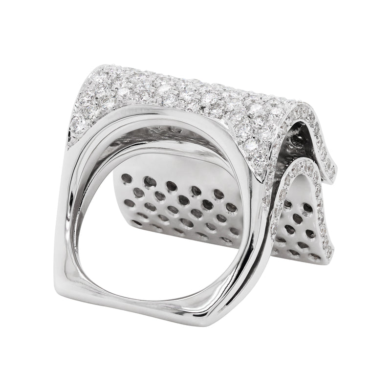 Pavé Diamond 18 Carat White Gold Piano Cocktail Ring