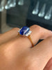 Vintage 5.10ct Cabouchon Blue Sapphire and Diamond 18ct Gold Ring