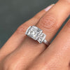 Vintage Art Deco Transitional Cut Diamond 18 Carat White Gold Engagement Ring