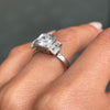 Vintage Art Deco Transitional Cut Diamond 18 Carat White Gold Engagement Ring