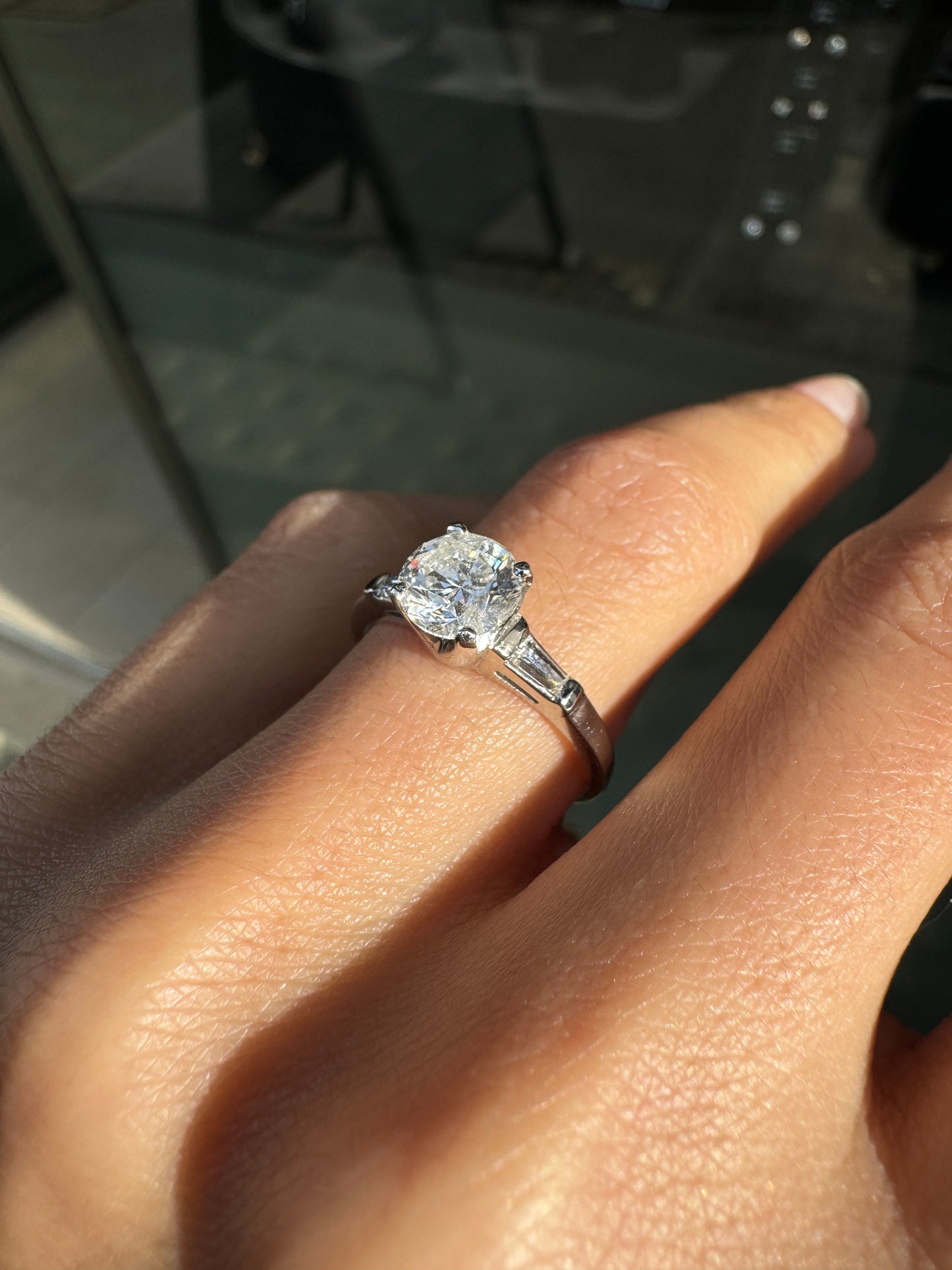 1.04 Carat Diamond 18 Carat Textured White Gold Gents Gypsy Ring
