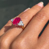 3.31ct Ruby and Diamond 18 Carat White & Yellow Gold Engagement Ring