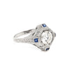 1.14 Carat Diamond 18 Carat White Gold Deco Target Engagement Ring, Circa 1930's