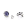 Purple Iolite and Diamond 18 Carat White Gold Stud Earrings