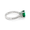 1.36 Carat Emerald Cut Emerald and Diamond Platinum Engagement Ring