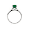 1.36 Carat Emerald Cut Emerald and Diamond Platinum Engagement Ring