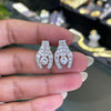Vintage Diamond 18 Carat White Gold Stud Earrings, Circa 1950s