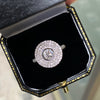 Diamond Cluster 14 Carat White Gold Disc Dress Ring