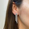 Diamond 18 Carat White Gold Three-Row Fringe Drop Earrings