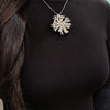 18 Carat White Gold Old Cut Diamond Coral Pendant Brooch