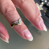 Diamond 18 Carat White and Yellow Gold Wishbone Ring