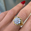 Vintage Diamond 18 Carat Yellow Gold Cluster Ring