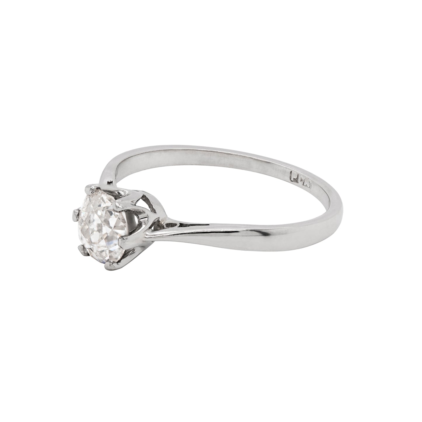 Antique 0.76ct Old Cut Diamond Platinum Engagement Ring, Circa 1920s