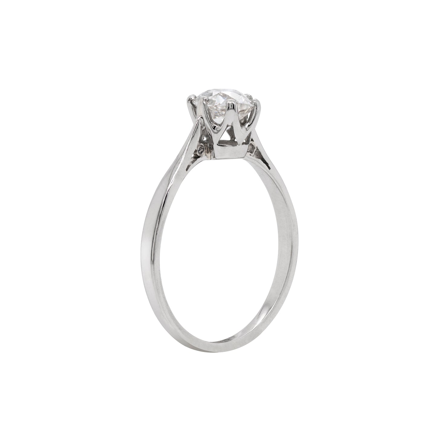 Antique 0.76ct Old Cut Diamond Platinum Engagement Ring, Circa 1920s