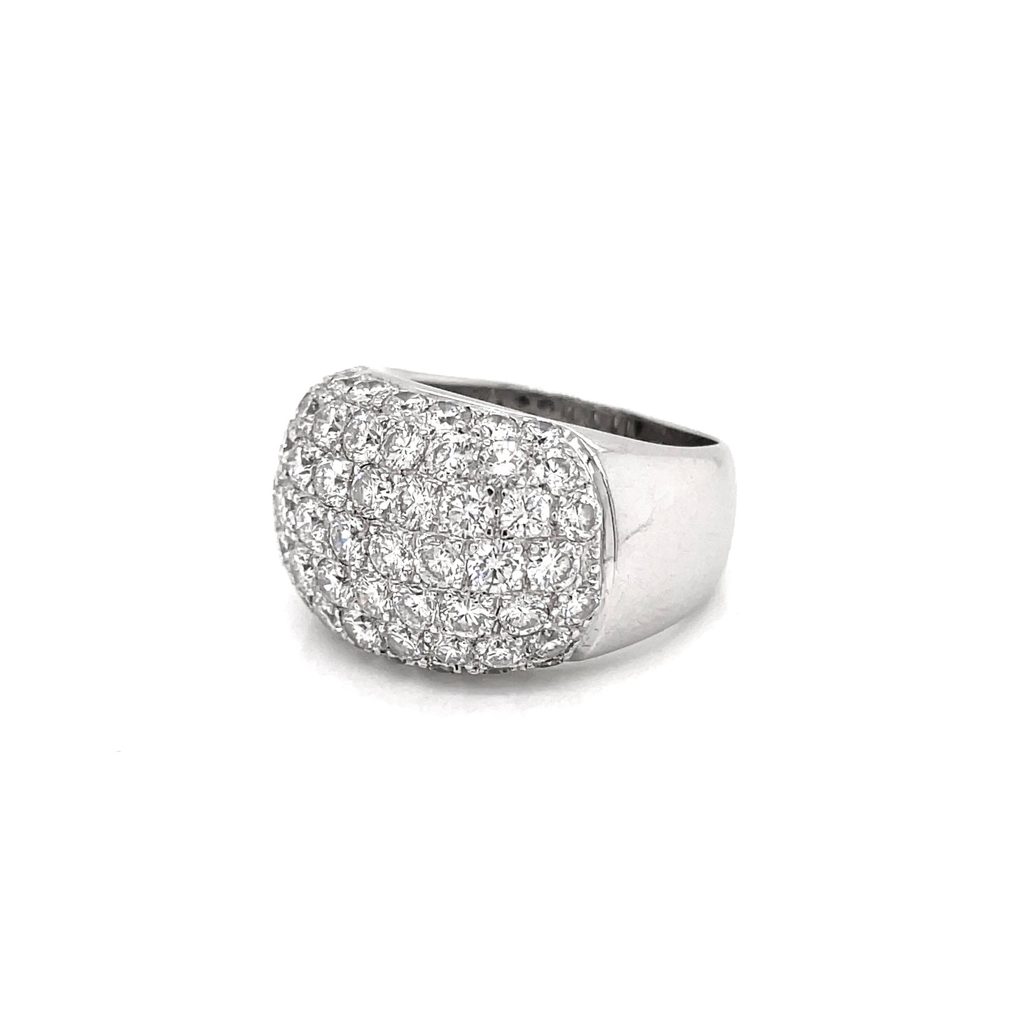 Diamond 18 Carat White Gold Bombé Cluster Dome Cocktail Ring