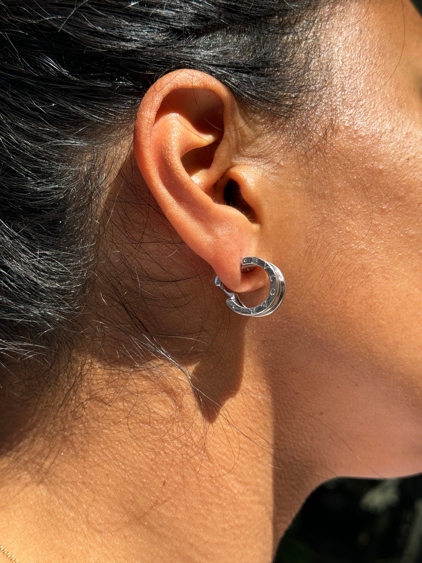 Bvlgari B.zero1 18 Carat White Gold Small Hoop Earrings