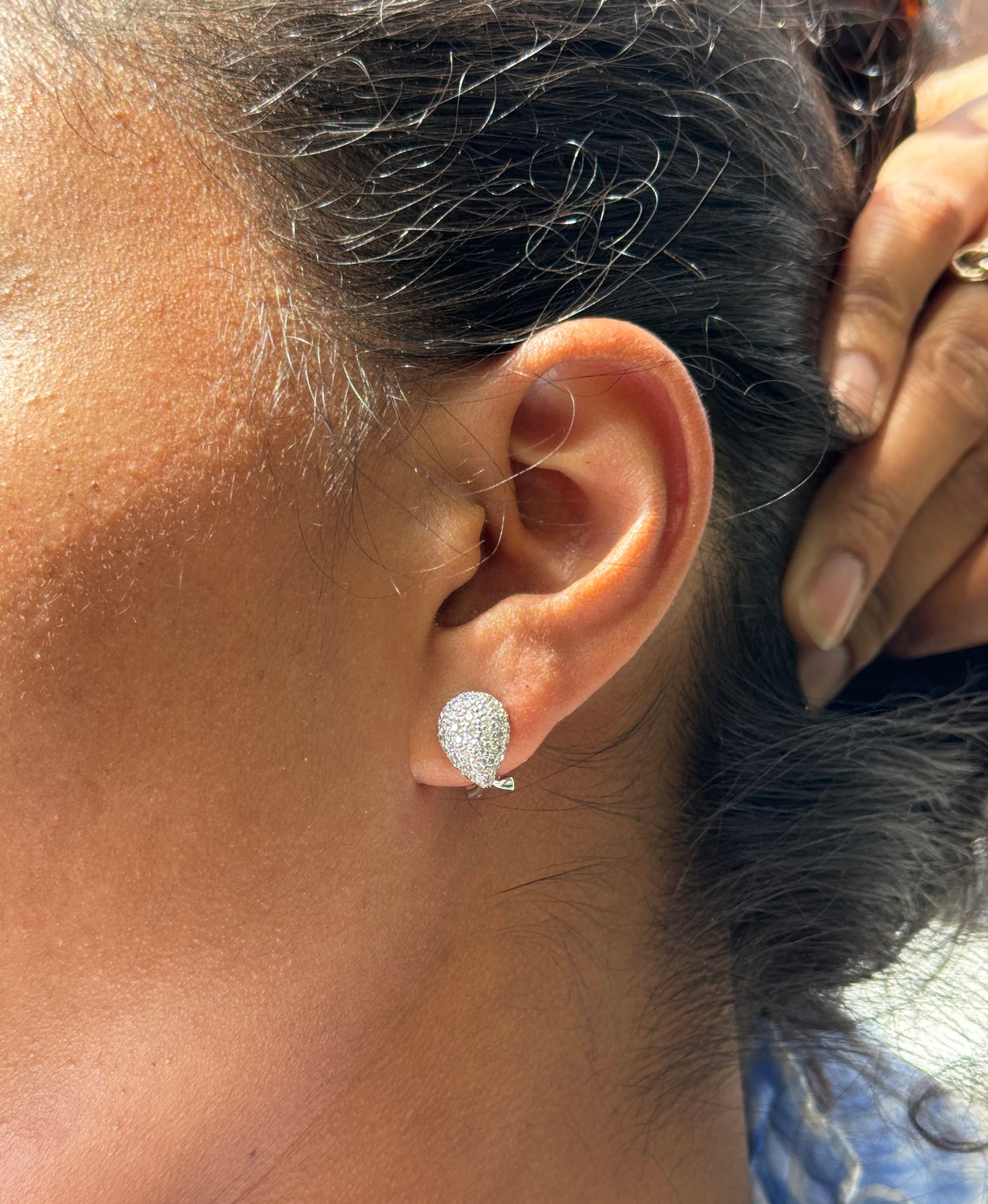 Black Pearl and Diamond 18 Carat White Gold Detachable Drop Earrings