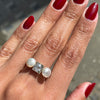 Antique Old Cut Diamond and Natural Pearl 18 Carat White Gold Ring, Circa 1920s
