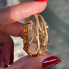 Rutilated Quartz and Diamond 18 Carat Yellow Gold Statement Pendant