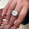 Vintage Piaget 18 Carat White and Yellow Gold Polo Signet Ring