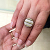 Vintage Piaget 18 Carat White and Yellow Gold Polo Signet Ring