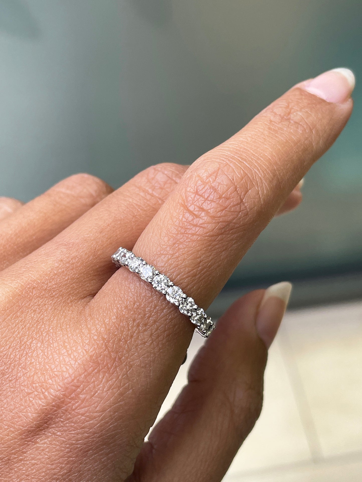 2.06ct Round Brilliant Cut Diamond 18 Carat White Gold Full Eternity Ring