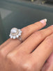 South Sea Pearl and Diamond 18 Carat White Gold Cluster Flower Engagement Ring